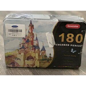 NEW Soucolor 180 Color Artist Colored Pencil Set Soft Core Dented Tin SEE Sealed